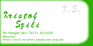 kristof szili business card